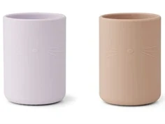 Liewood cat light lavender rose mix kop Ethan silikone (2-pack)